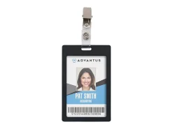 Advantus ID Badge Clip Adapter, Silver, Pack of 25