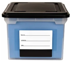 Advantus Letter And Legal File Tote, 18"L x 14-1/4"W x 10-7/8"H, Clear/Black, Total Qty 1