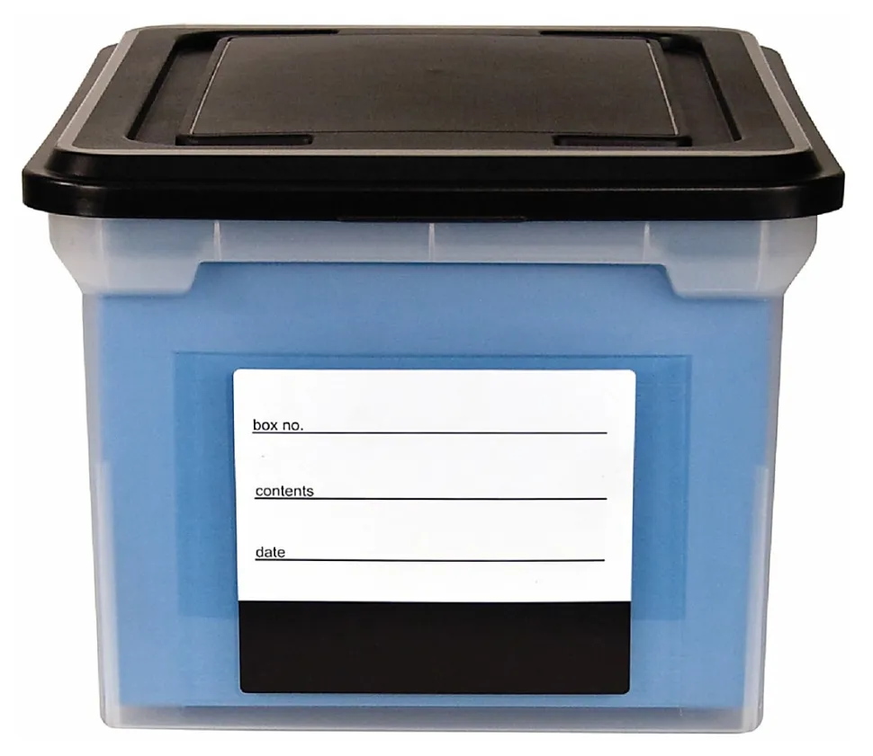 Advantus Letter And Legal File Tote, 18"L x 14-1/4"W x 10-7/8"H, Clear/Black, Total Qty 1