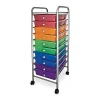 Advantus Office Depot Brand 10 Drawer Organizer With Casters, 37 1/2"H x 15 1/2"W x 13"D, Multicolor