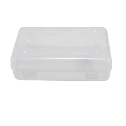 Advantus Pencil Boxes, 2-1/2”H x 8-1/2”W x 5-1/4”D, Clear, Pack Of 6 Pencil Boxes