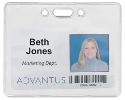 Advantus Proximity Badge Holder, Horizontal, 3" x 3-3/4", Pack of 50