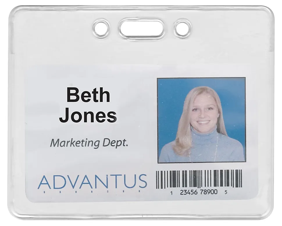 Advantus Proximity Badge Holder, Horizontal, 3" x 3-3/4", Pack of 50