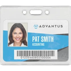 Advantus Proximity Badge Holder, Horizontal, 3" x 3-3/4", Pack of 50
