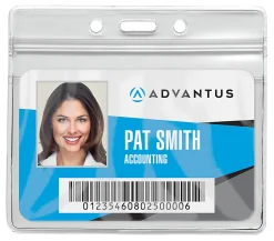 Advantus® Re-sealable Badge Holder, Horizontal, 3-3/4" x 4-2/16", 50/PK