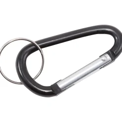 Advantus Split Key Ring Carabiner Key Ring, Black, Pack Of 10