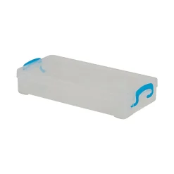 Advantus Super Stacker Pencil Box. Clear box with snap tight handles