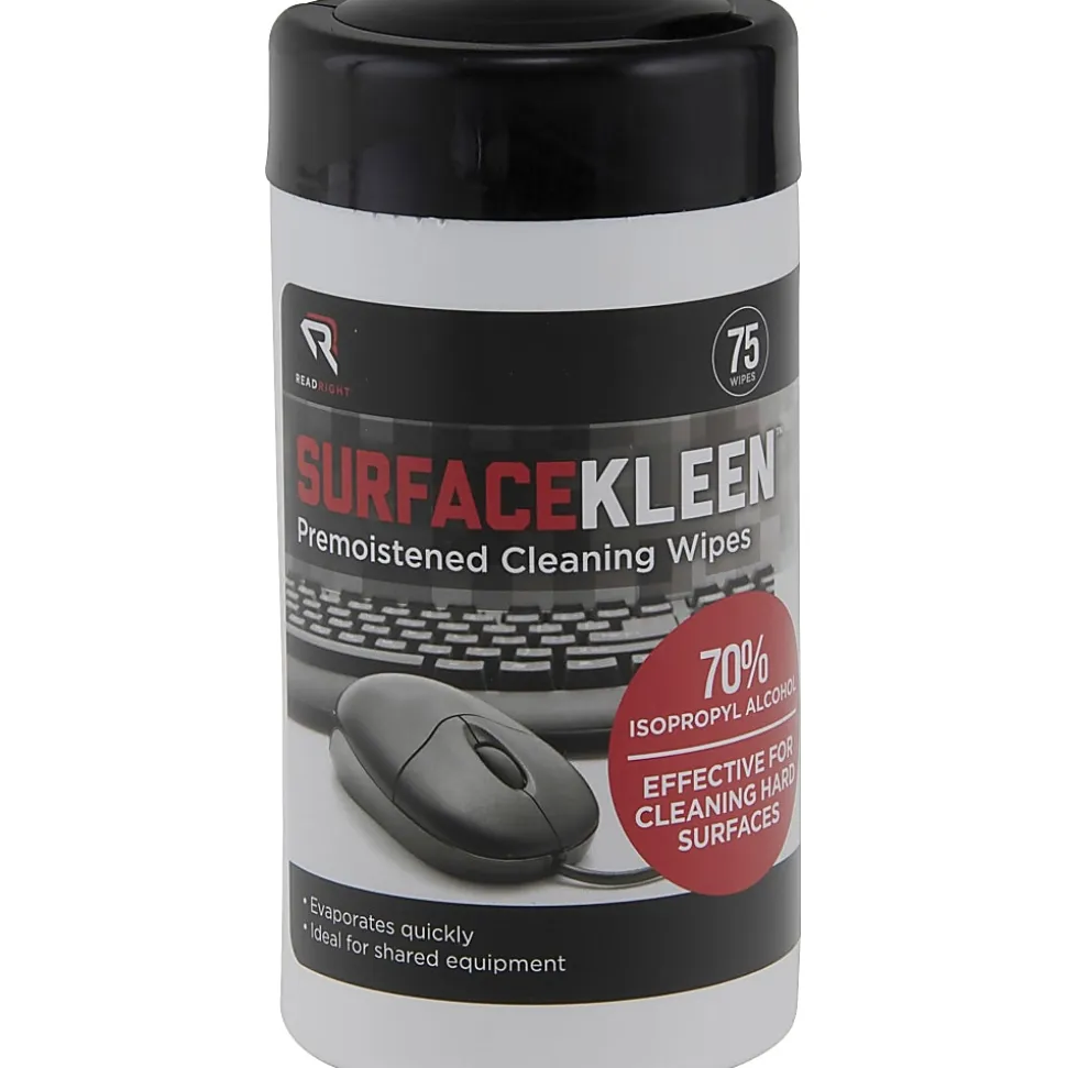 Advantus SurfaceKleen - Cleaning wipes - disposable - isopropyl alcohol - 75 sheets