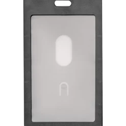 Advantus Vertical Rigid ID Badge Holder - Support 2" x 3.25" Media - Vertical - Plastic - Black - 6 / Pack