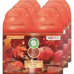 Air Wick Freshmatic Air Freshener Spray Refill - Spray - 5.90 oz - Apple Cinnamon Medley - 60 Day - Odor Neutralizer, Long Lasting - 2/Pack - 3/Carton
