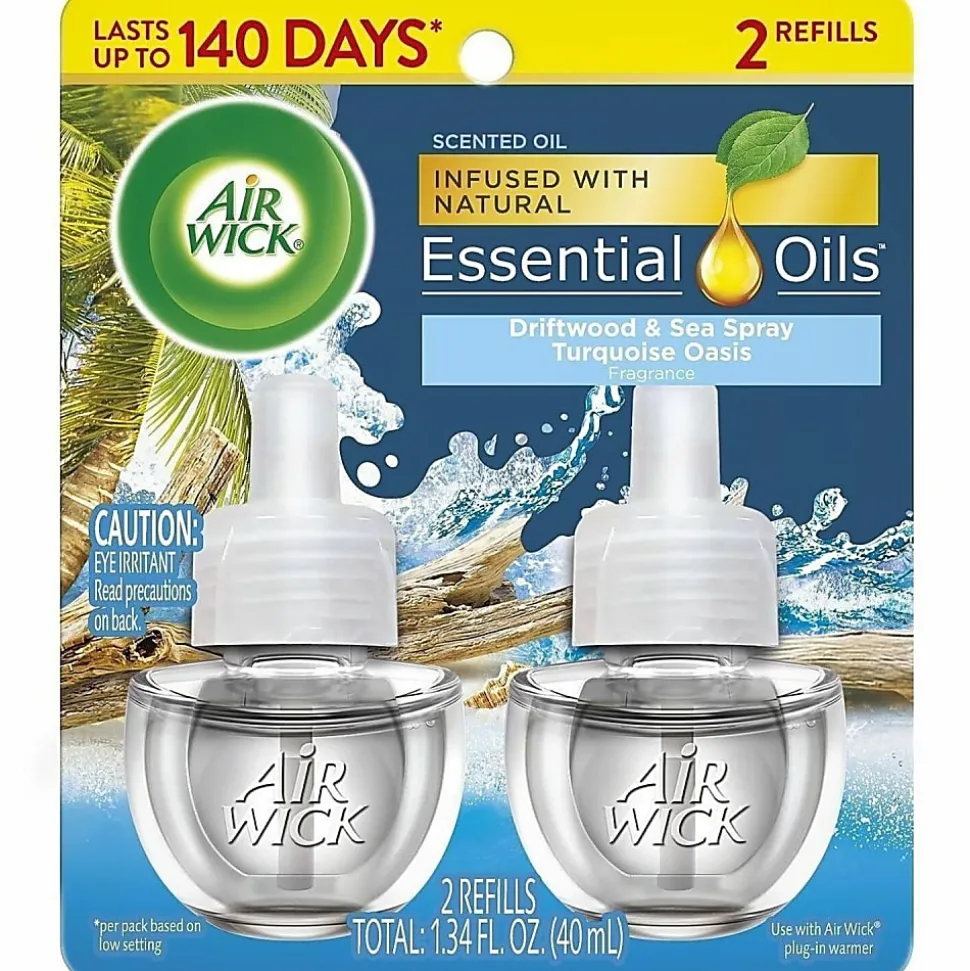 Air Wick® Life Scents™ Scented Oil Warmer Refill, 0.67 Oz, Turquoise Oasis, Pack Of 2