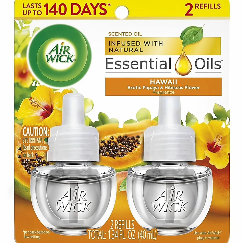 Air Wick Papaya Scented Oil - Oil - 0.7 fl oz- Hawaii Exotic Papaya, Hibiscus Flower - 60 Day - 1 Pack