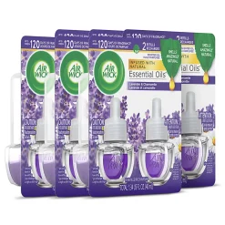 Air Wick Scented Oil Warmer Refills, 0.67 Oz, Lavender/Chamomile, 2 Refills Per Pack, Carton Of 6 Packs