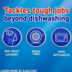 AJAX Triple Action Dish Soap - 90 fl oz (2.8 quart) - Orange Scent - Pleasant Scent, Phosphate-free, Kosher-free - Orange - 1 Each