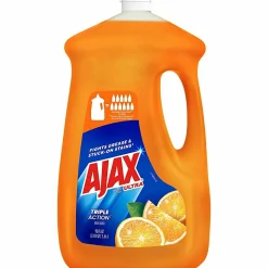AJAX Triple Action Dish Soap - 90 fl oz (2.8 quart) - Orange Scent - Pleasant Scent, Phosphate-free, Kosher-free - Orange - 1 Each