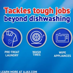 AJAX Ultra Liquid Dish Soap With Fabuloso, Lavender Scent, 52 Oz, Carton Of 6 Bottles