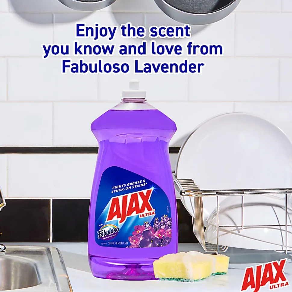 AJAX Ultra Liquid Dish Soap With Fabuloso, Lavender Scent, 52 Oz