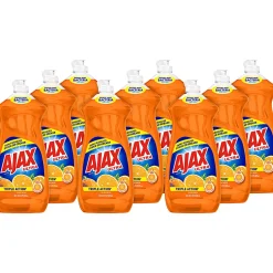 AJAX Ultra Triple Action Liquid Dish Soap, Orange Scent, 28 Oz, Case Of 9 Bottles