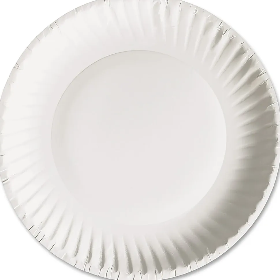 AJM Green Label Paper Plates, 6", White, Box Of 1,000 Plates