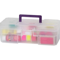 Akro Mils All-Purpose Storage Box, 12" x 6" x 4", Translucent Purple