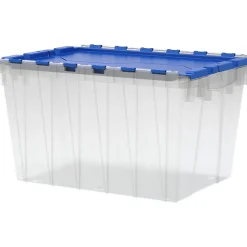 Akro Mils Keep Storage Box Container With Lid, 21 1/2" x 15" x 12 1/2", Clear/Blue