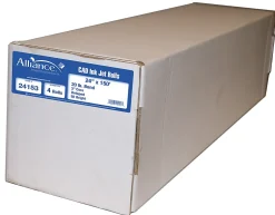 Alliance® CAD Bond Paper, 3" Core, 24" x 150', 92 Brightness, 20 Lb, White, Pack Of 4 Rolls