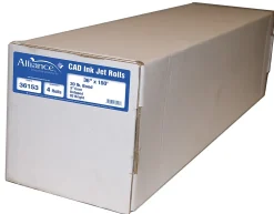 Alliance® CAD Bond Paper, 3" Core, 36" x 150', 92 Brightness, 20 Lb, White, Pack Of 4 Rolls