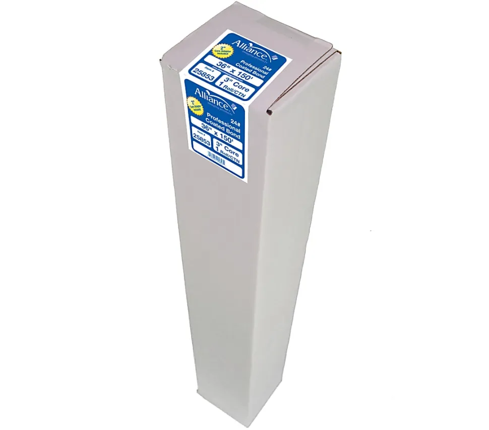 Alliance® Professional High-Resolution Coated Bond Paper, 3" Core, 36" x 150', 24 Lb, White