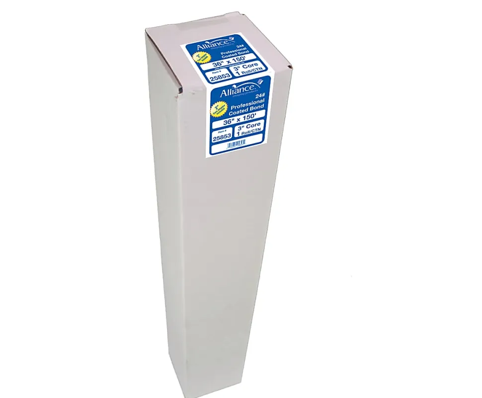 Alliance® Professional High-Resolution Coated Bond Paper, 3" Core, 36" x 150', 24 Lb, White