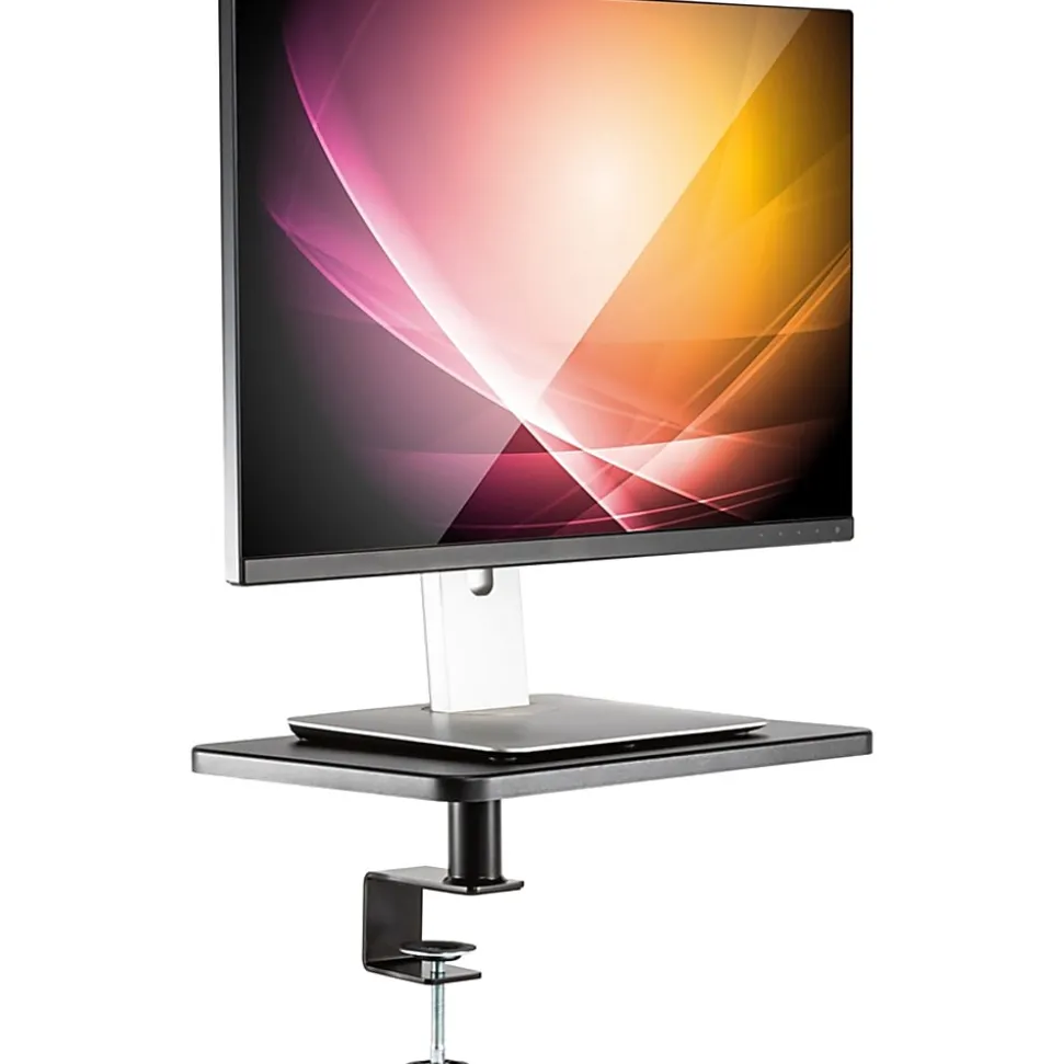 Allsop Ascend Metal/Wood Adjustable Monitor Stands, 5-3/4”H x 15”W x 9-1/4”D, Brown, Set Of 2 Stands