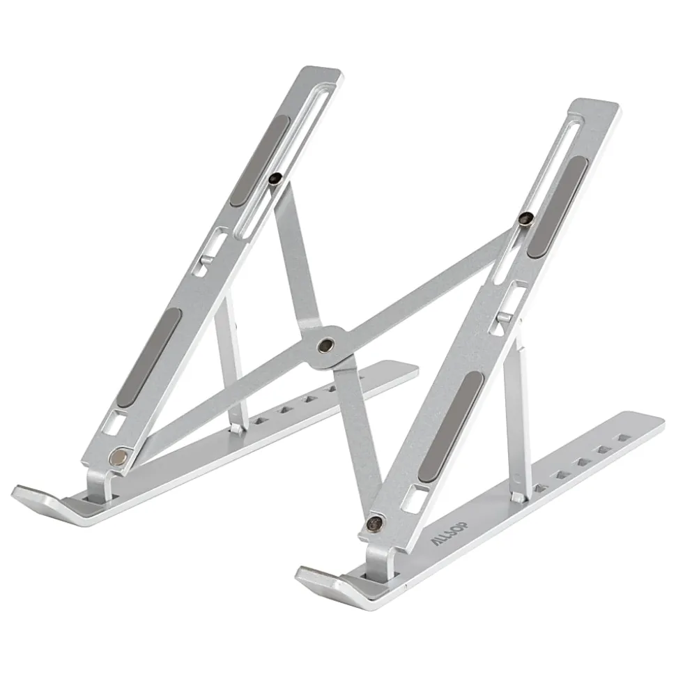 Allsop Compact Aluminum Laptop Stand, 6”H x 7”W x 9-5/8”D, Silver