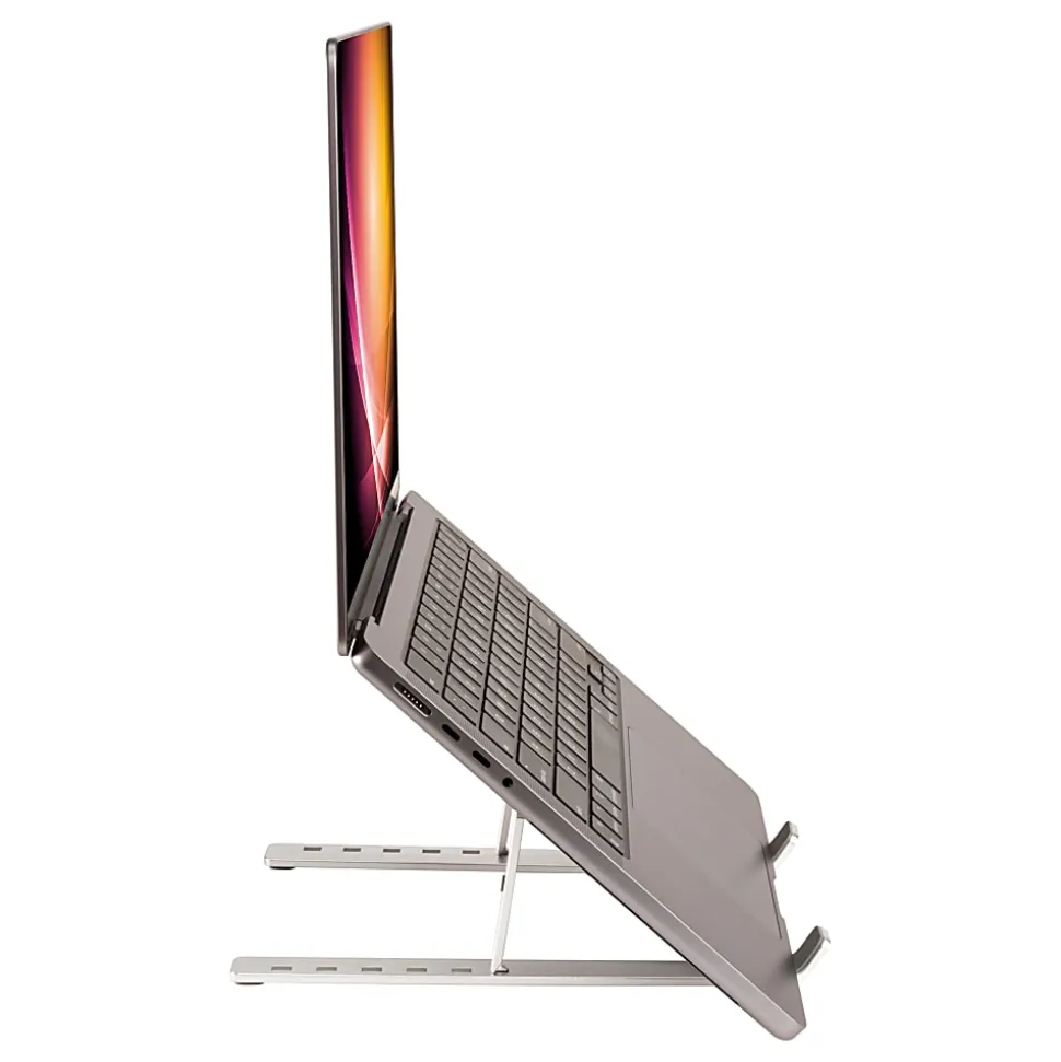 Allsop Compact Aluminum Laptop Stand, 6”H x 7”W x 9-5/8”D, Silver