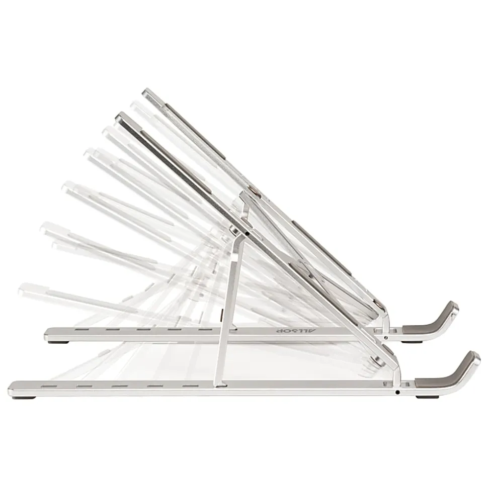 Allsop Compact Aluminum Laptop Stand, 6”H x 7”W x 9-5/8”D, Silver