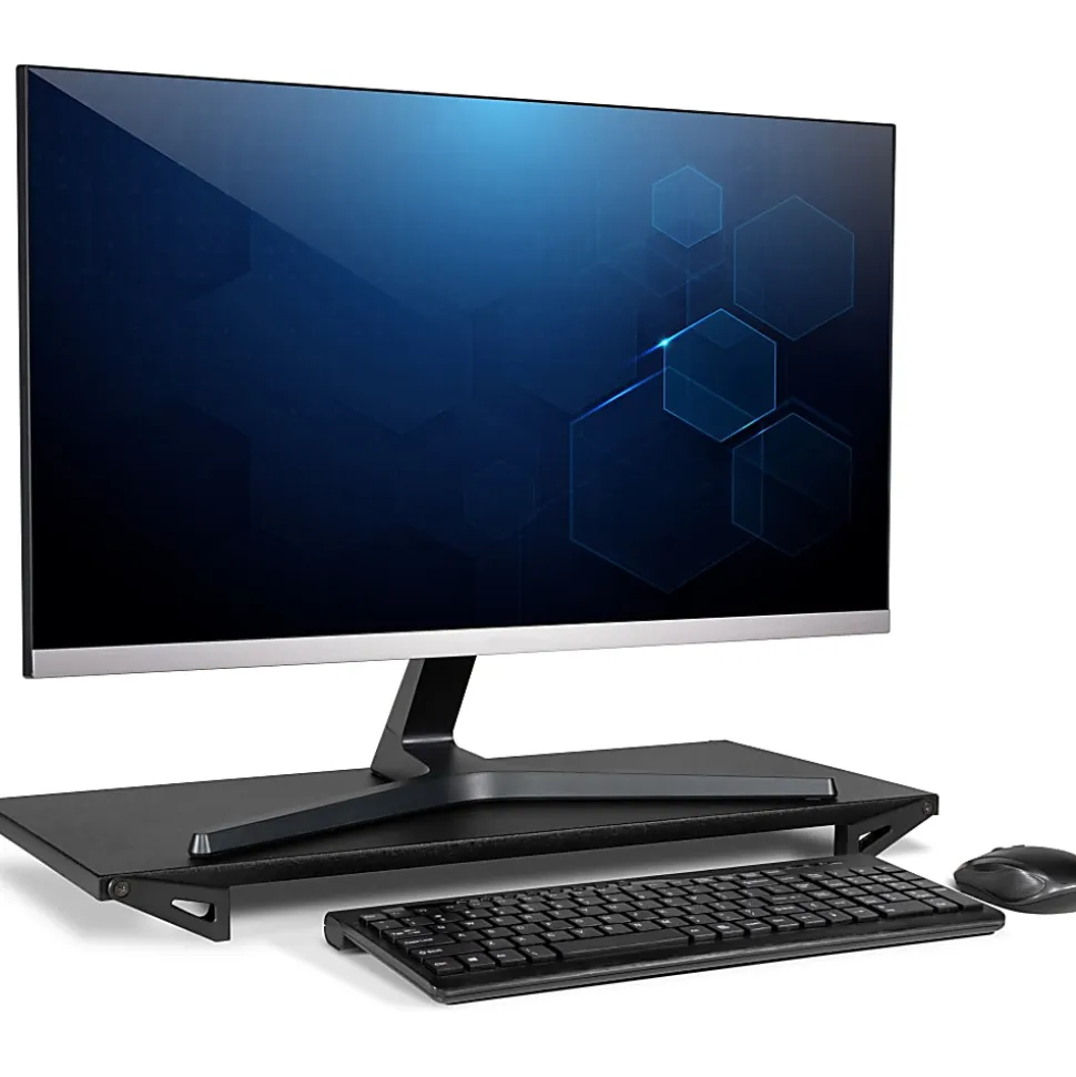 Allsop Dual-Height Lo Riser Monitor Stand For 32” Screen Support, 3”H x 24”W x 11-5/16”D, Black