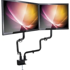 Allsop® Dual-Monitor Arm for up to 32" Monitors, 24-1/2" to 18-1/2"H x 33"W x 19"D, Black