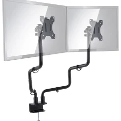 Allsop® Dual-Monitor Arm for up to 32" Monitors, 24-1/2" to 18-1/2"H x 33"W x 19"D, Black