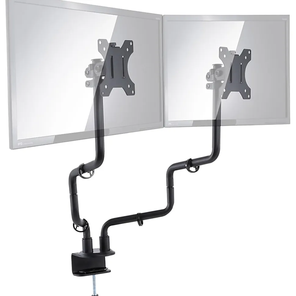 Allsop® Dual-Monitor Arm for up to 32" Monitors, 24-1/2" to 18-1/2"H x 33"W x 19"D, Black