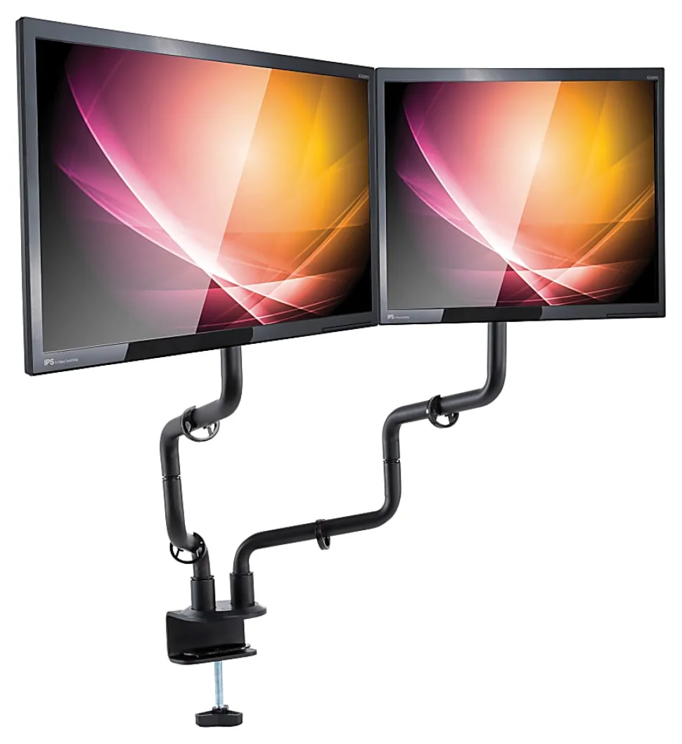Allsop® Dual-Monitor Arm for up to 32" Monitors, 24-1/2" to 18-1/2"H x 33"W x 19"D, Black