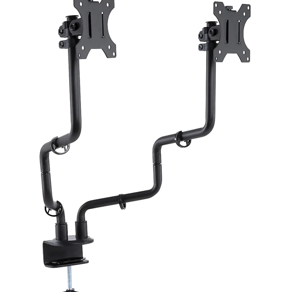 Allsop® Dual-Monitor Arm for up to 32" Monitors, 24-1/2" to 18-1/2"H x 33"W x 19"D, Black