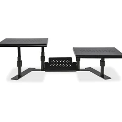 Allsop ErgoTwin Steel Dual Monitor Stand For Monitors Up To 24", 6-2/10"H x 32"W x 14"D, Pearl Black