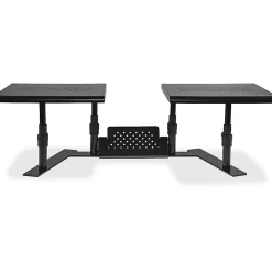 Allsop ErgoTwin Steel Dual Monitor Stand For Monitors Up To 24", 6-2/10"H x 32"W x 14"D, Pearl Black