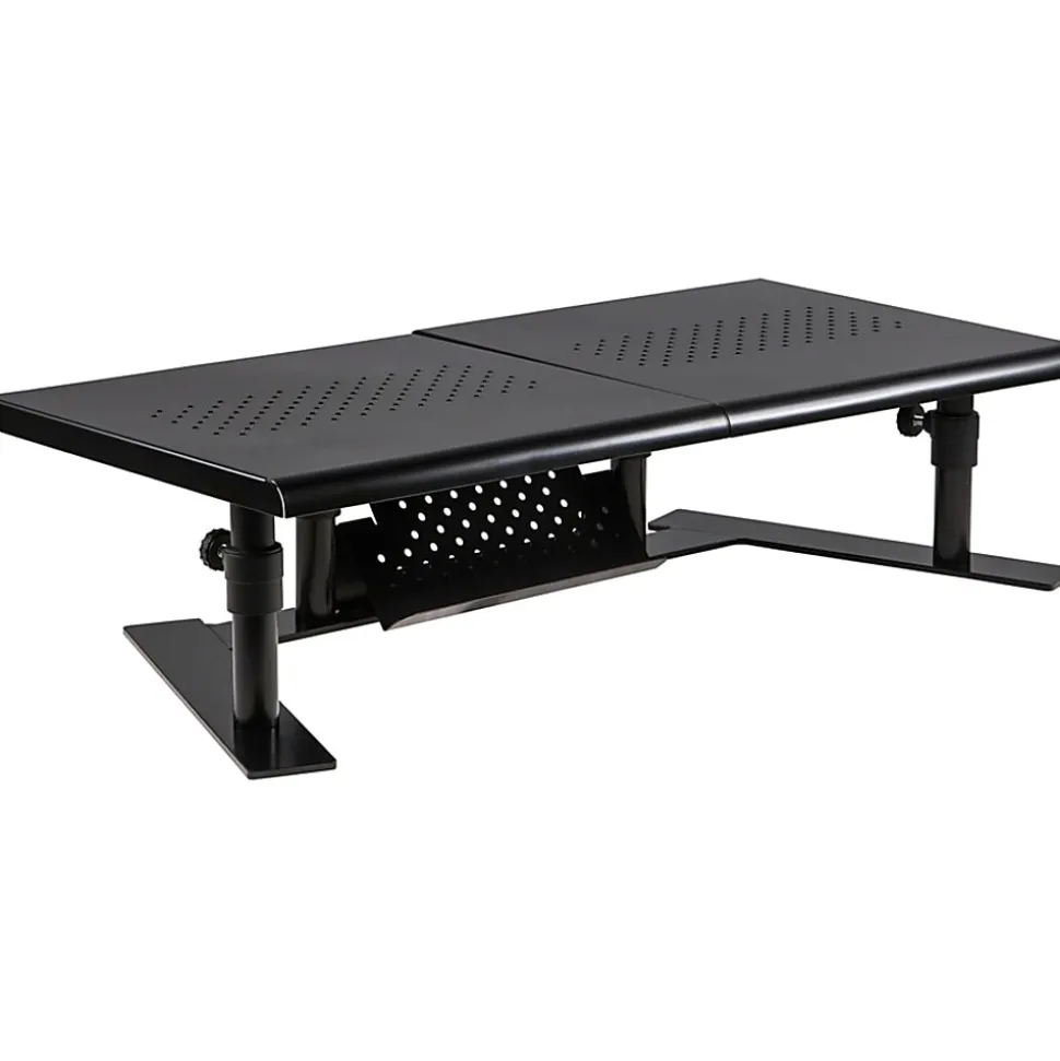 Allsop ErgoTwin Steel Dual Monitor Stand For Monitors Up To 24", 6-2/10"H x 32"W x 14"D, Pearl Black