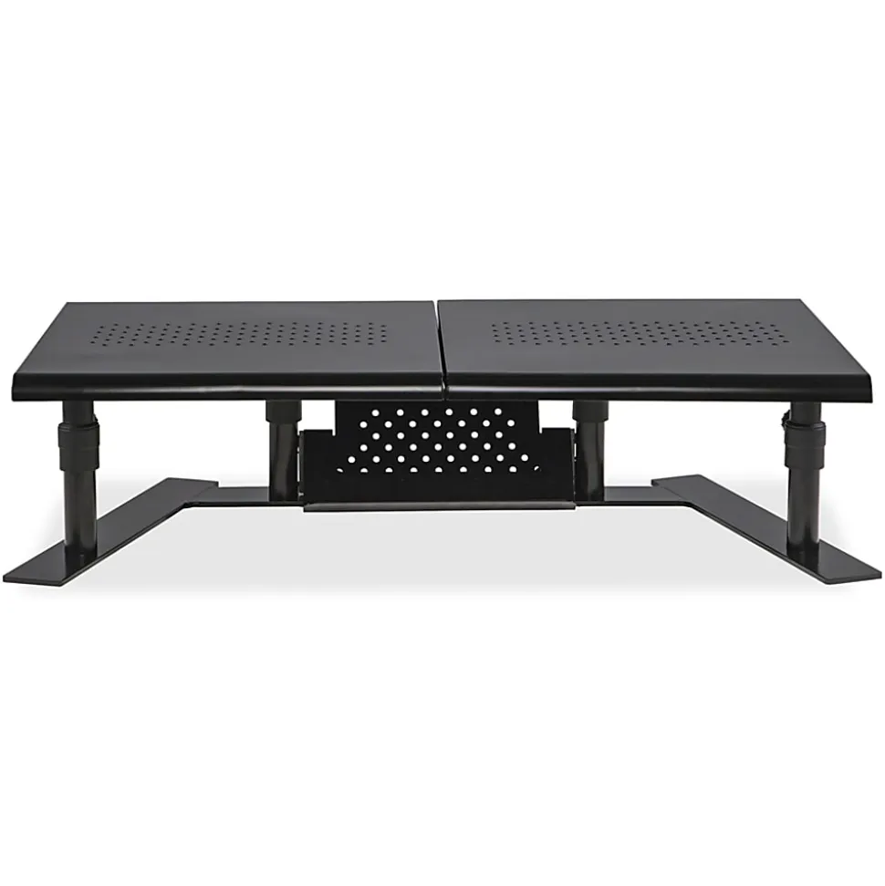 Allsop ErgoTwin Steel Dual Monitor Stand For Monitors Up To 24", 6-2/10"H x 32"W x 14"D, Pearl Black