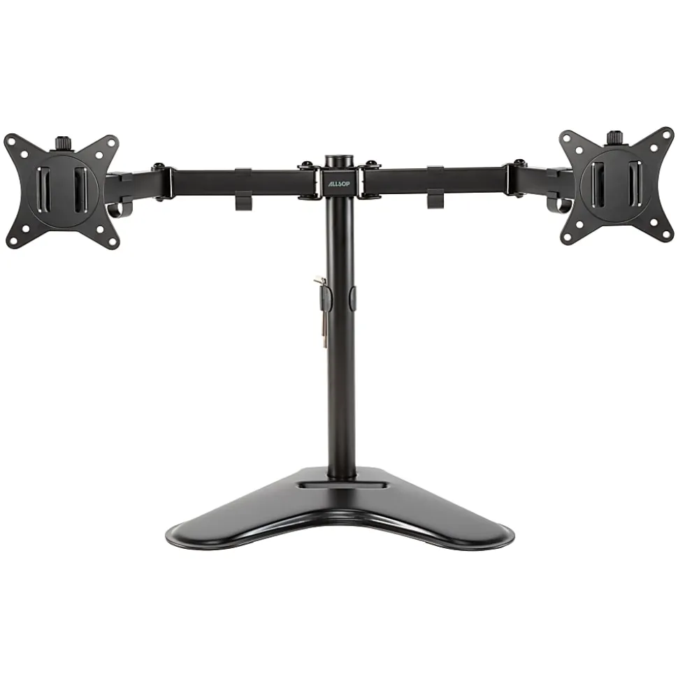 Allsop Free-Standing Dual Monitor Arms, 16-1/2”H x 29-5/8”W x 11”D, Black