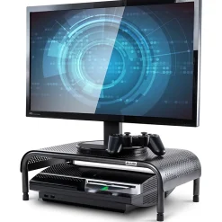 Allsop® Metal Art Ergo3 Adjustable Monitor Stand, 6"H-8"H x 18"W x 10"D, Black, 31630