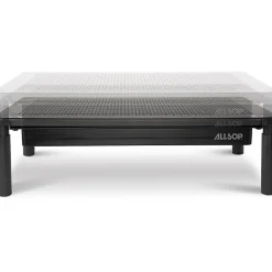 Allsop Metal Art Tri-Level Monitor Stand - Up to 27" Screen Support - 30 lb Load Capacity - Powder Coated - Metal - Black