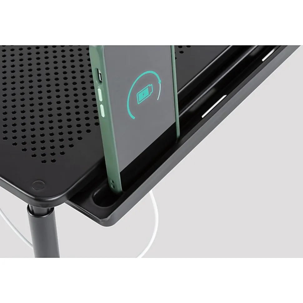Allsop Metal Art Tri-Level Monitor Stand - Up to 27" Screen Support - 30 lb Load Capacity - Powder Coated - Metal - Black