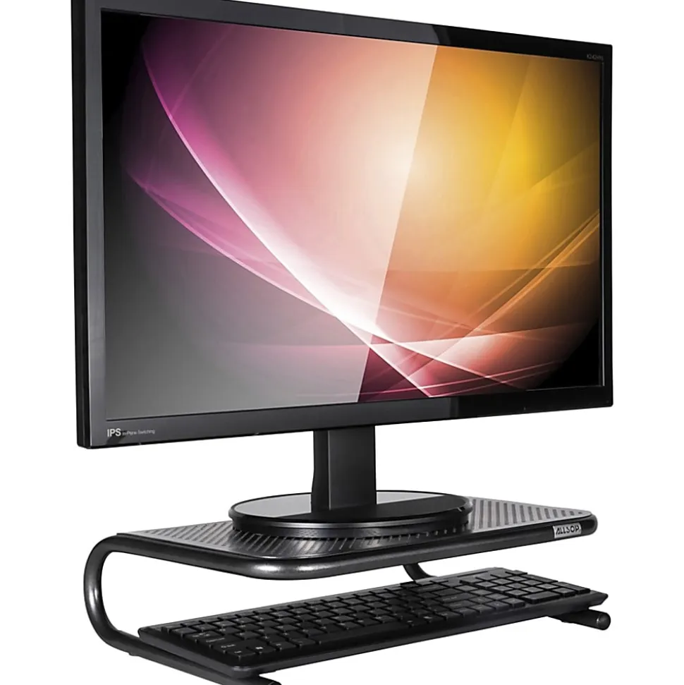 Allsop® Monitor/Printer Stand, Jr Model, Pearl Black