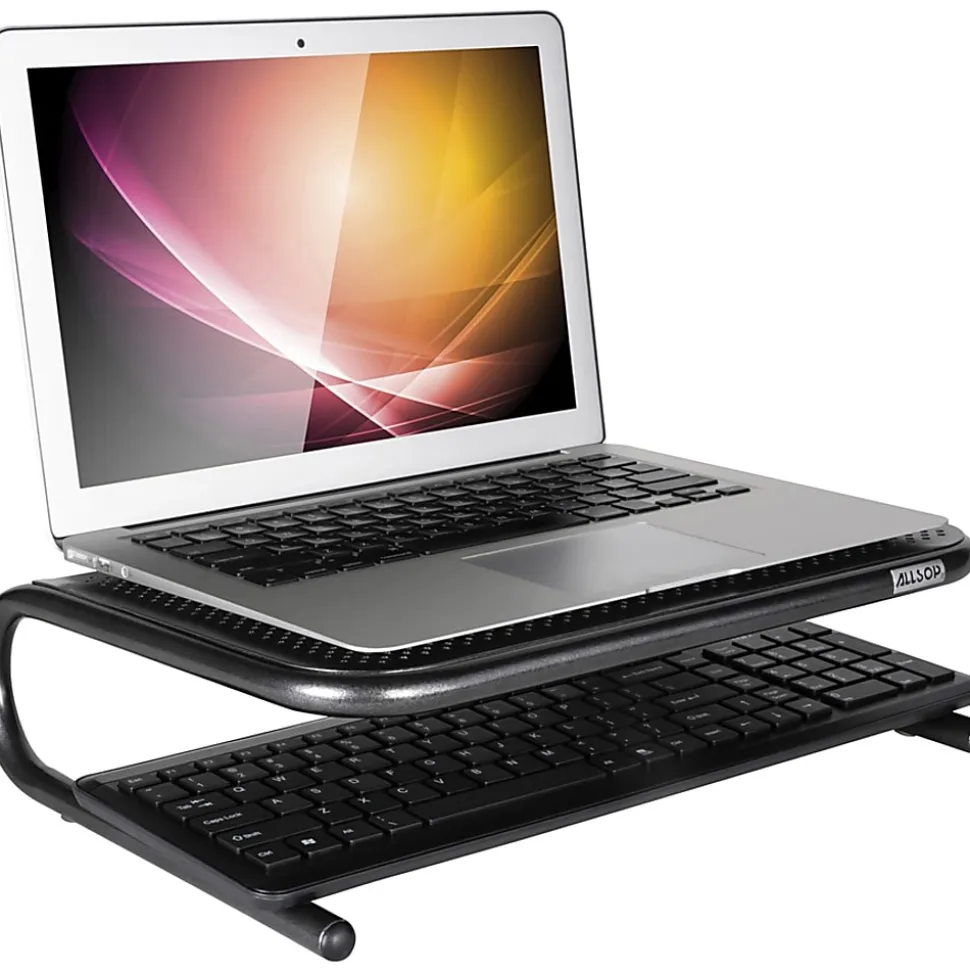 Allsop® Monitor/Printer Stand, Jr Model, Pearl Black