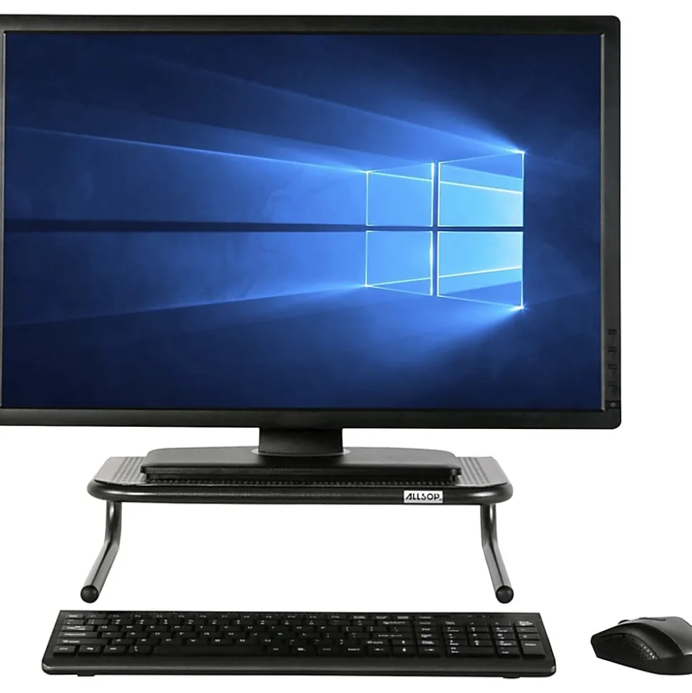 Allsop® Monitor/Printer Stand, Jr Model, Pearl Black